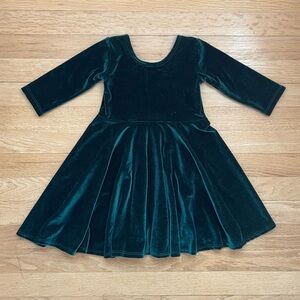 FI & ME EUC Handmade in USA Emerald Velvet Twirl Dress